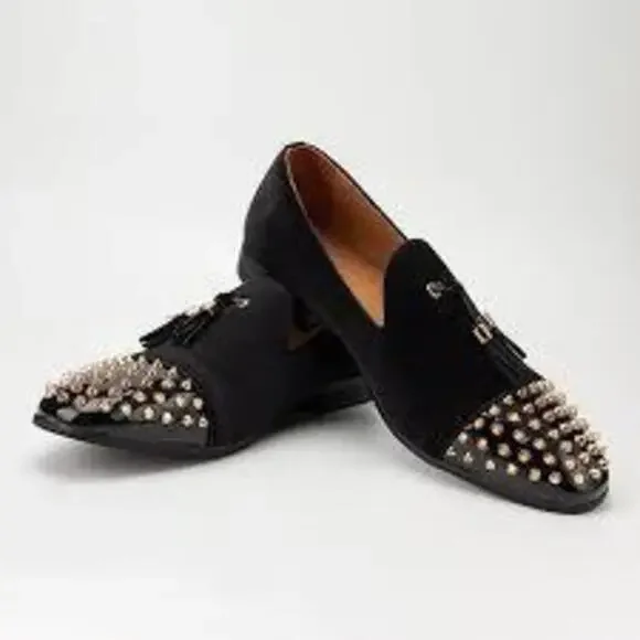 Velvet Studded Men's Tassel Loafer, Size 9 NWOT - Picture 2 of 4